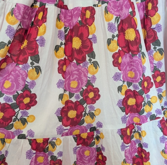 Beyond by Vera Maxi Pink Floral Dress Mia Villa Rose Small 100% Cotton - Picture 7 of 10